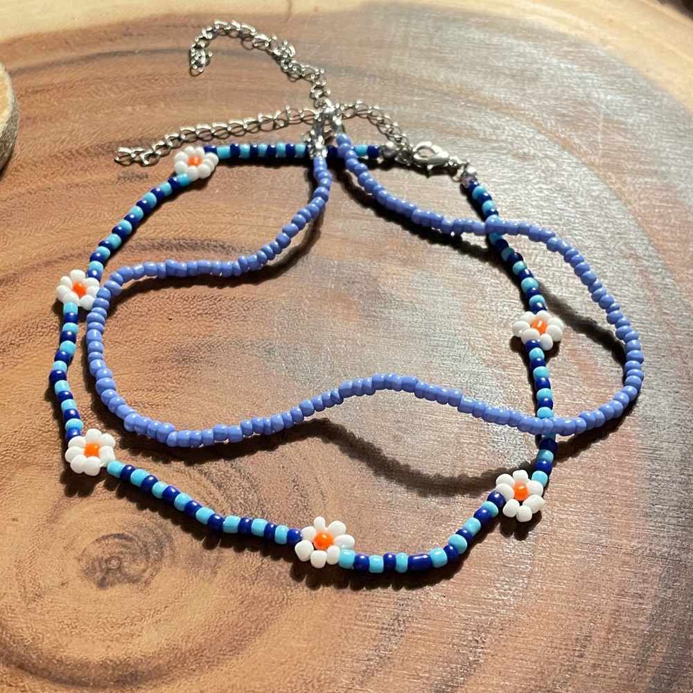 NEW 2Set Boho Beaded Choker Necklaces 🌼Bohemian Seed Bead Colorful fun bracelet